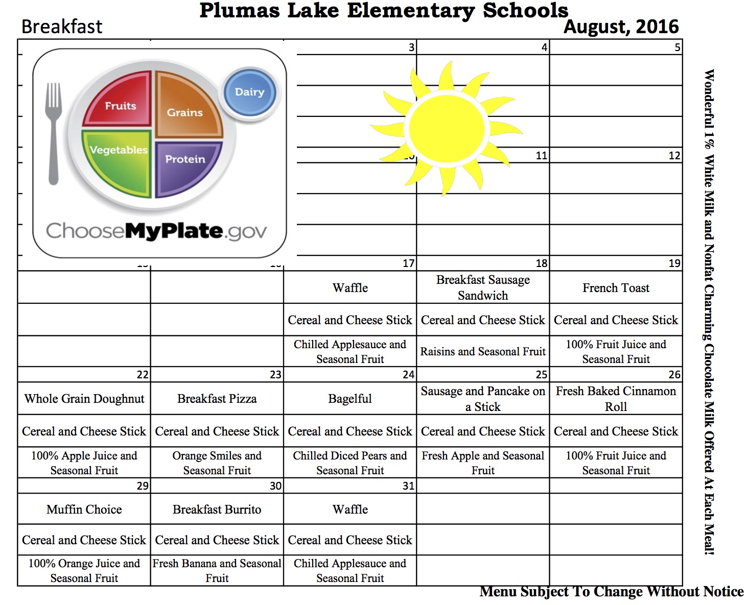 Cobblestone Elementary School - Cafeteria and Menus