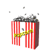 A popcorn bag with popping popcorn